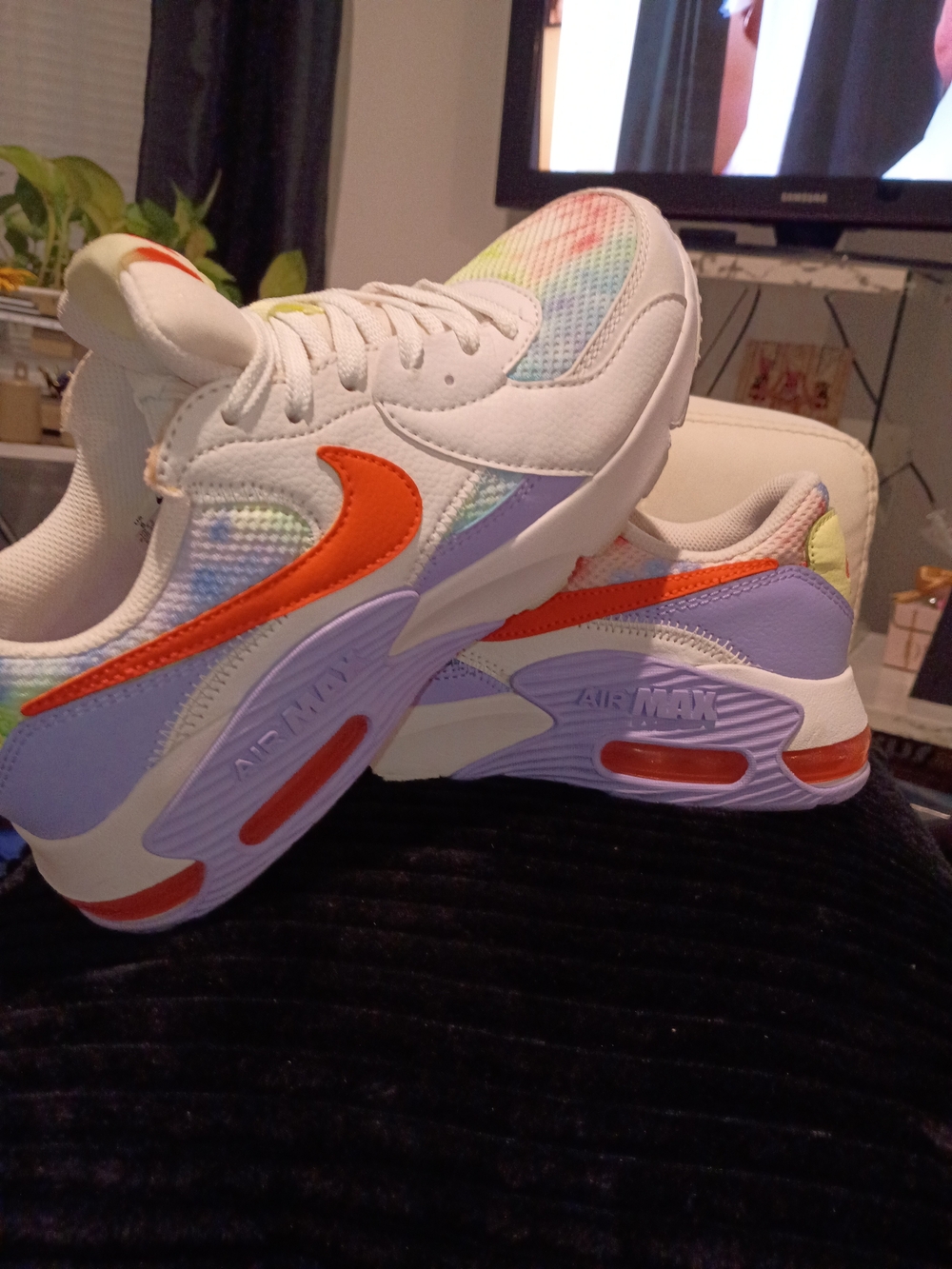 Nike Air Max Women’s White Multicolor Running Shoes - Orange Swoosh